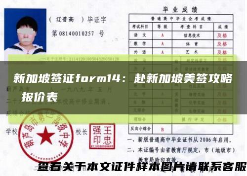 新加坡签证form14：赴新加坡美签攻略 报价表缩略图