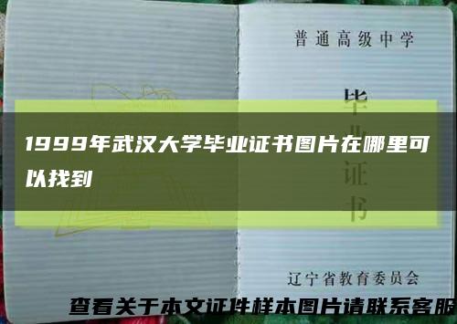 1999年武汉大学毕业证书图片在哪里可以找到缩略图