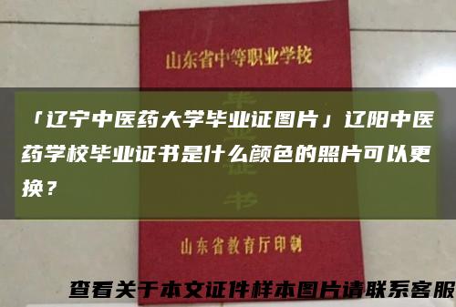 「辽宁中医药大学毕业证图片」辽阳中医药学校毕业证书是什么颜色的照片可以更换？缩略图