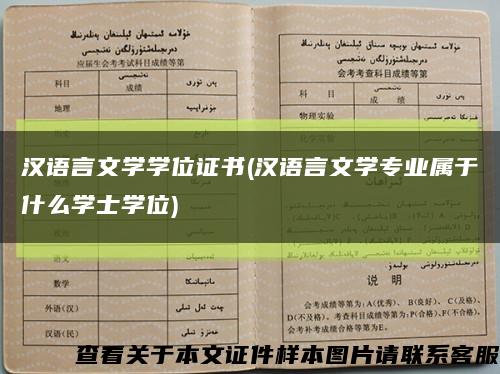 汉语言文学学位证书(汉语言文学专业属于什么学士学位)缩略图