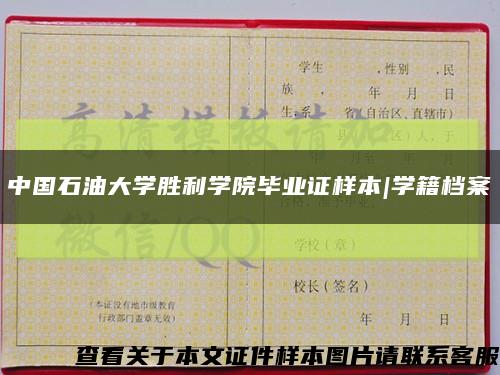 中国石油大学胜利学院毕业证样本|学籍档案缩略图
