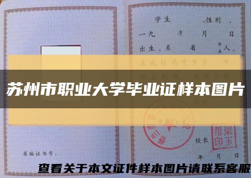 苏州市职业大学毕业证样本图片缩略图