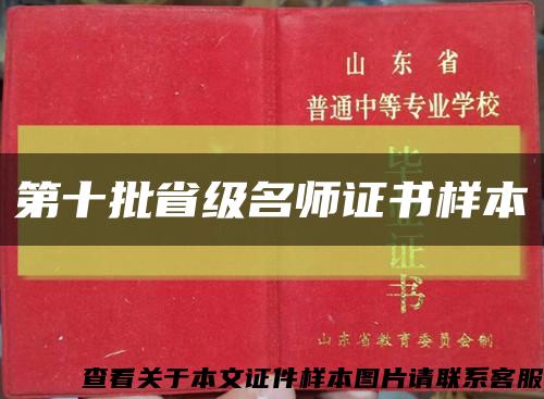 第十批省级名师证书样本缩略图