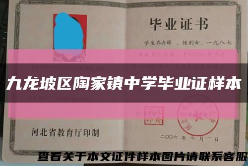 九龙坡区陶家镇中学毕业证样本缩略图