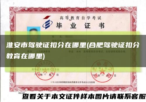 淮安市驾驶证扣分在哪里(合肥驾驶证扣分教育在哪里)缩略图