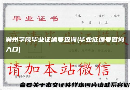 滁州学院毕业证编号查询(毕业证编号查询入口)缩略图