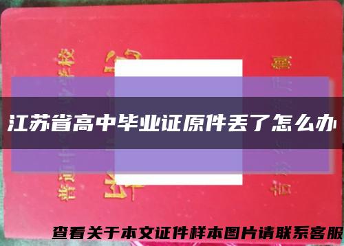 江苏省高中毕业证原件丢了怎么办缩略图