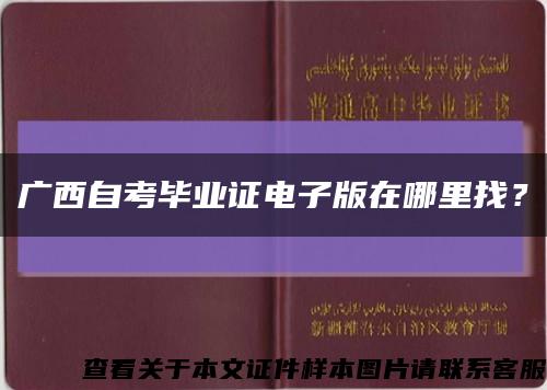 广西自考毕业证电子版在哪里找？缩略图