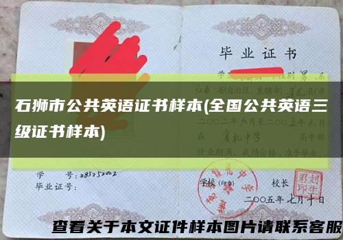 石狮市公共英语证书样本(全国公共英语三级证书样本)缩略图