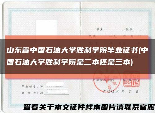 山东省中国石油大学胜利学院毕业证书(中国石油大学胜利学院是二本还是三本)缩略图
