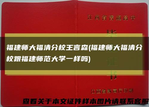 福建师大福清分校王言森(福建师大福清分校跟福建师范大学一样吗)缩略图