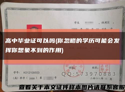 高中毕业证可以吗(你忽略的学历可能会发挥你想象不到的作用)缩略图