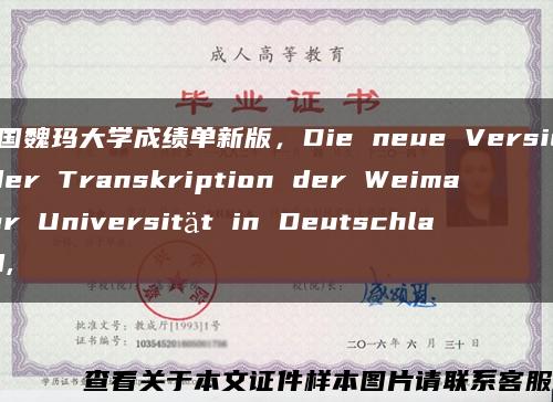 德国魏玛大学成绩单新版，Die neue Version der Transkription der Weimarer Universität in Deutschland,缩略图