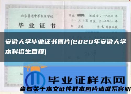 安徽大学毕业证书图片(2020年安徽大学本科招生章程)缩略图