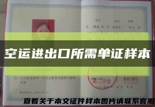 空运进出口所需单证样本缩略图