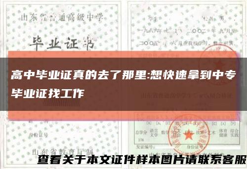 高中毕业证真的去了那里:想快速拿到中专毕业证找工作缩略图