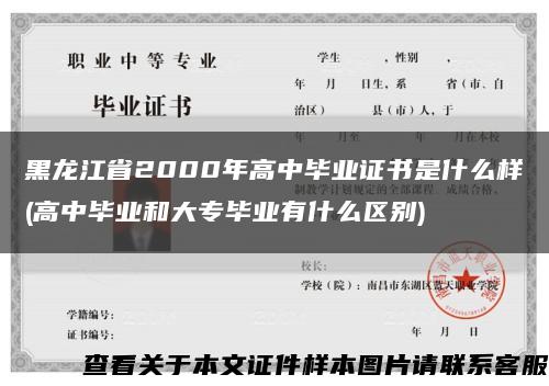 黑龙江省2000年高中毕业证书是什么样(高中毕业和大专毕业有什么区别)缩略图