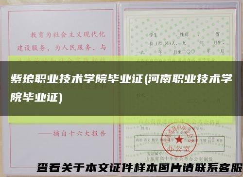 紫琅职业技术学院毕业证(河南职业技术学院毕业证)缩略图