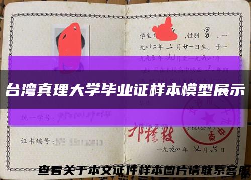 台湾真理大学毕业证样本模型展示缩略图