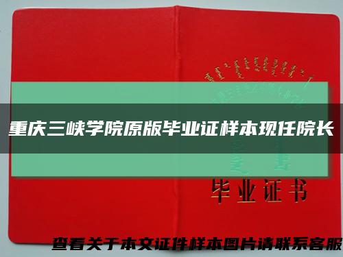 重庆三峡学院原版毕业证样本现任院长缩略图