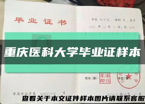 重庆医科大学毕业证样本缩略图