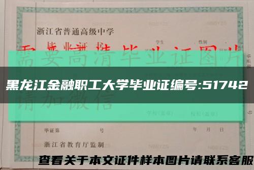 黑龙江金融职工大学毕业证编号:51742缩略图