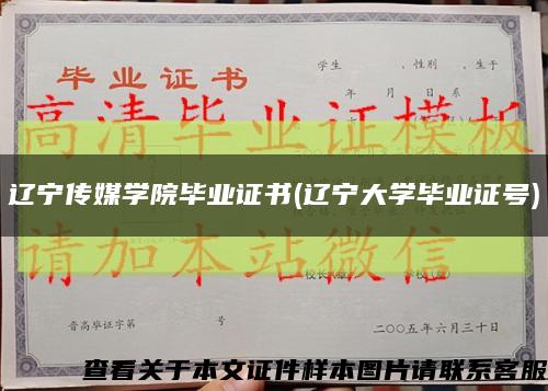 辽宁传媒学院毕业证书(辽宁大学毕业证号)缩略图