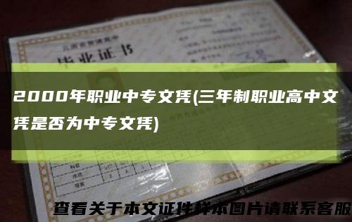 2000年职业中专文凭(三年制职业高中文凭是否为中专文凭)缩略图