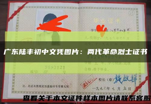 广东陆丰初中文凭图片：两代革命烈士证书缩略图