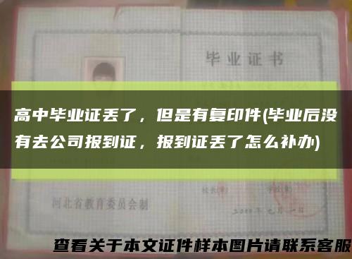 高中毕业证丢了，但是有复印件(毕业后没有去公司报到证，报到证丢了怎么补办)缩略图