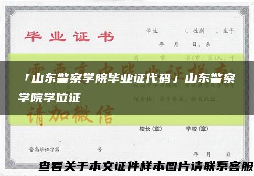 「山东警察学院毕业证代码」山东警察学院学位证缩略图
