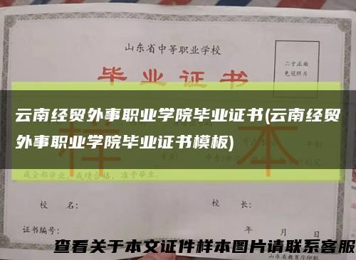 云南经贸外事职业学院毕业证书(云南经贸外事职业学院毕业证书模板)缩略图