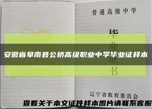 安徽省阜南县公桥高级职业中学毕业证样本缩略图