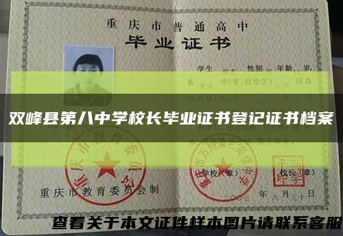 双峰县第八中学校长毕业证书登记证书档案缩略图