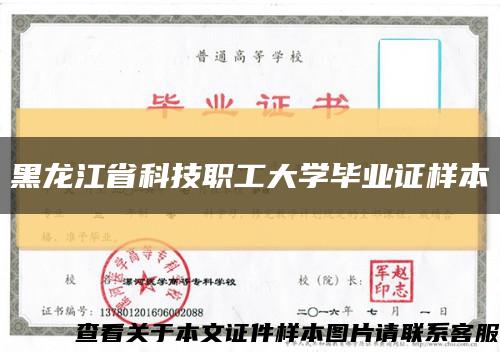 黑龙江省科技职工大学毕业证样本缩略图