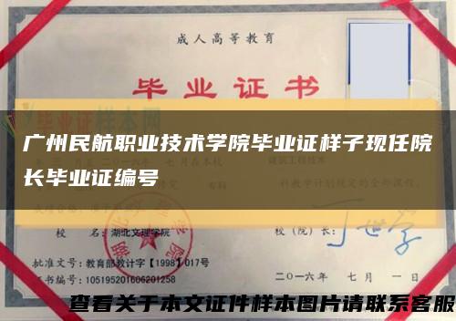 广州民航职业技术学院毕业证样子现任院长毕业证编号缩略图