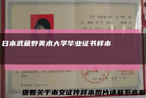 日本武藏野美术大学毕业证书样本   むさしのびじゅつだいがく缩略图
