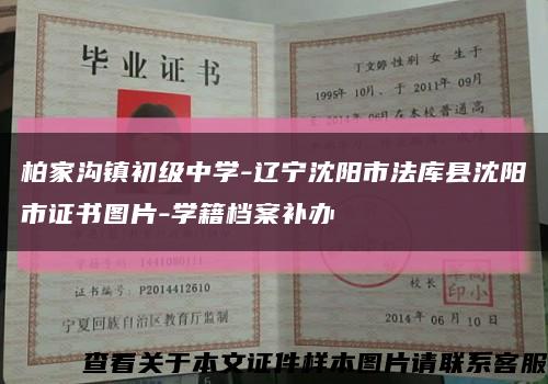 柏家沟镇初级中学-辽宁沈阳市法库县沈阳市证书图片-学籍档案补办缩略图
