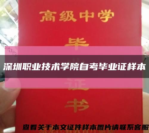 深圳职业技术学院自考毕业证样本缩略图