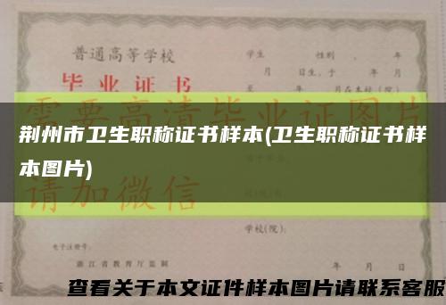 荆州市卫生职称证书样本(卫生职称证书样本图片)缩略图