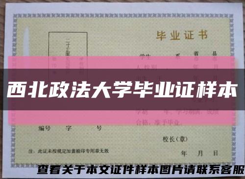 西北政法大学毕业证样本缩略图