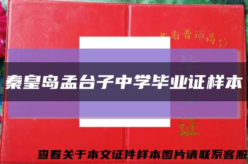 秦皇岛孟台子中学毕业证样本缩略图