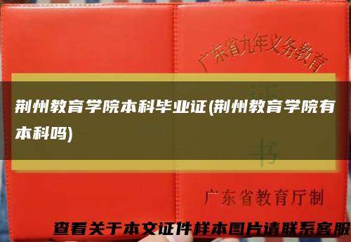 荆州教育学院本科毕业证(荆州教育学院有本科吗)缩略图