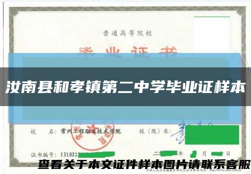汝南县和孝镇第二中学毕业证样本缩略图