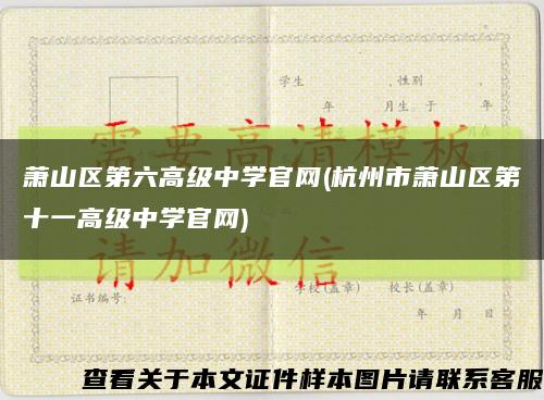 萧山区第六高级中学官网(杭州市萧山区第十一高级中学官网)缩略图