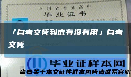 「自考文凭到底有没有用」自考文凭缩略图