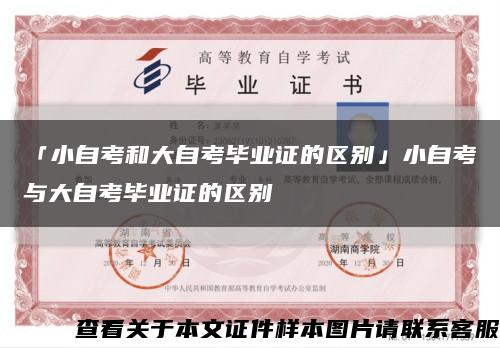 「小自考和大自考毕业证的区别」小自考与大自考毕业证的区别缩略图
