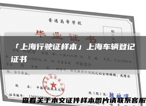 「上海行驶证样本」上海车辆登记证书缩略图