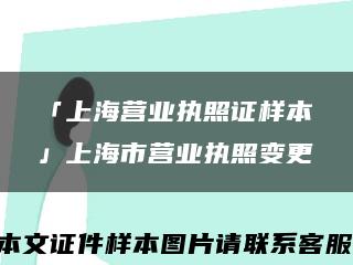 「上海营业执照证样本」上海市营业执照变更缩略图