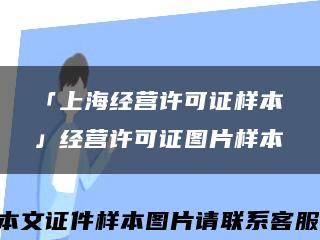 「上海经营许可证样本」经营许可证图片样本缩略图
